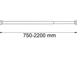 Duschy suihkuverhotanko 75-220 cm