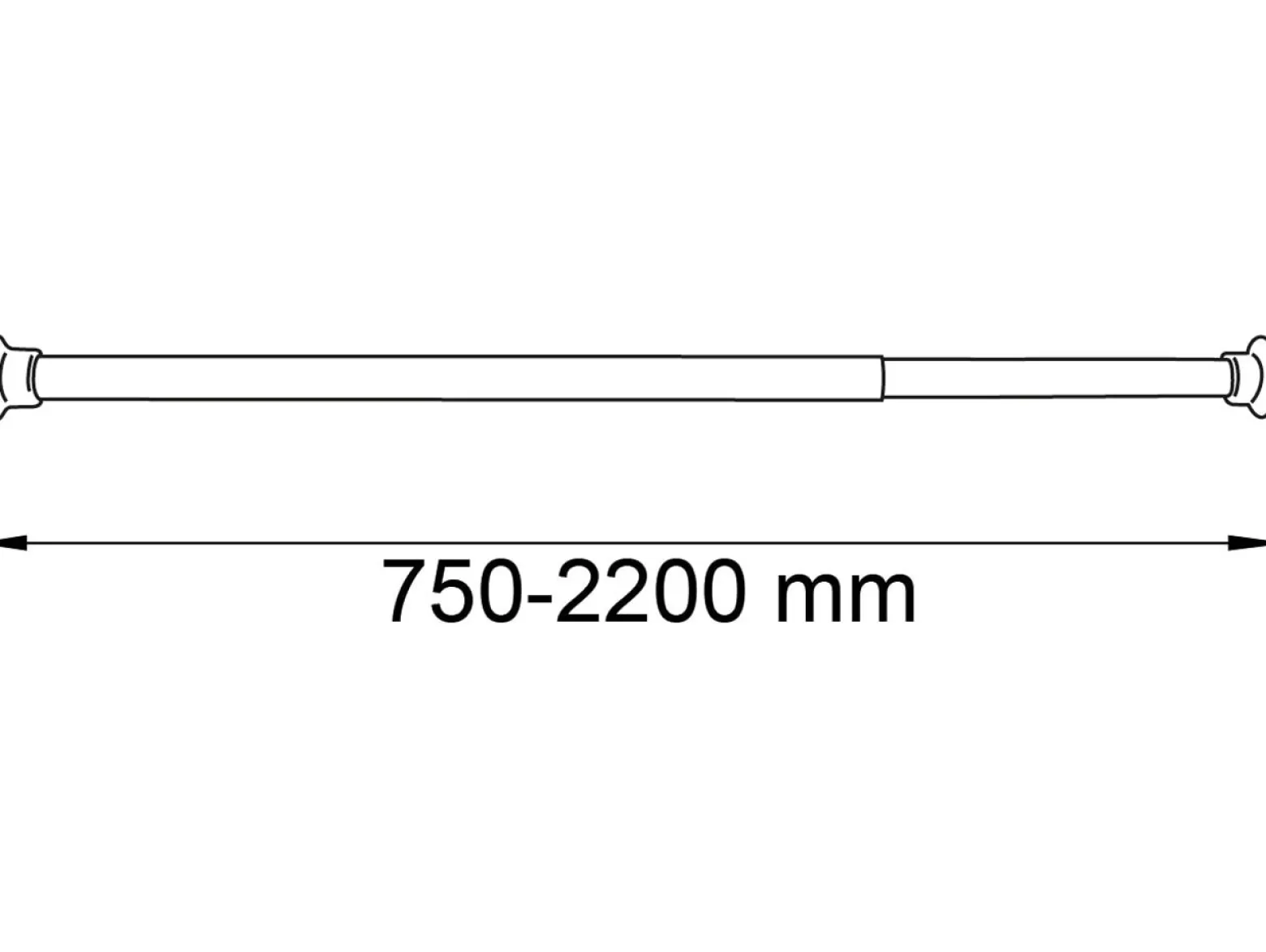 Duschy suihkuverhotanko 75-220 cm