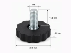 Kalustejalka M6x21,5 mm + kaulusmuhvi 6×13 mm