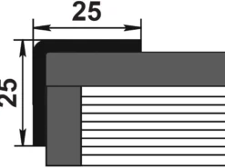 Pvc-kulmalista 25x25mm tarra